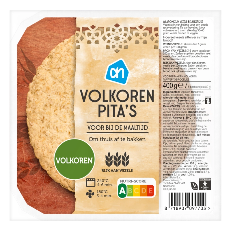 AH Volkoren pita's