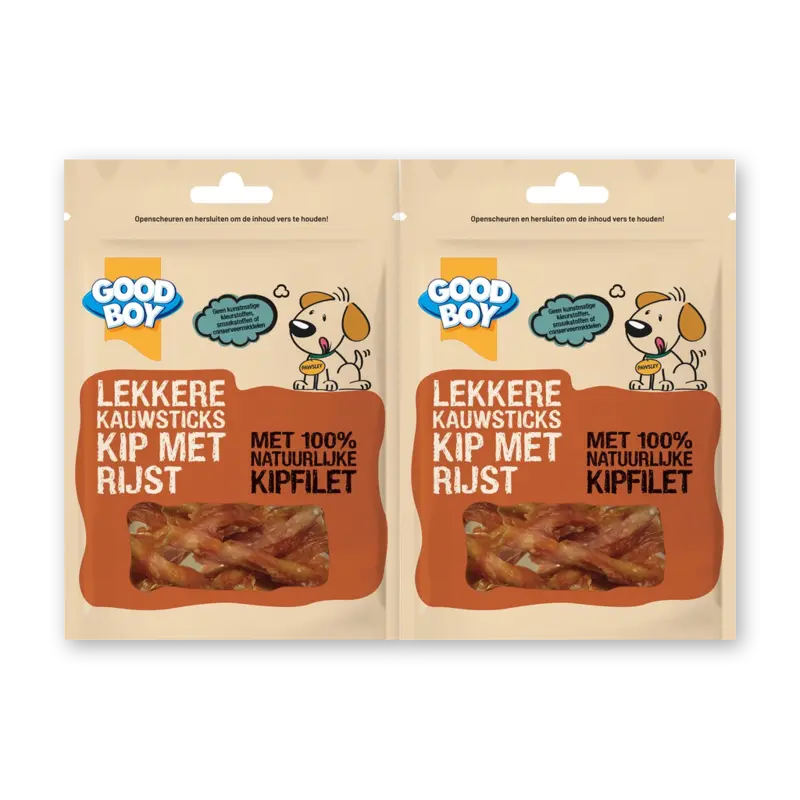 Good boy Lekkere kauwsticks kip met rijst 2-pack