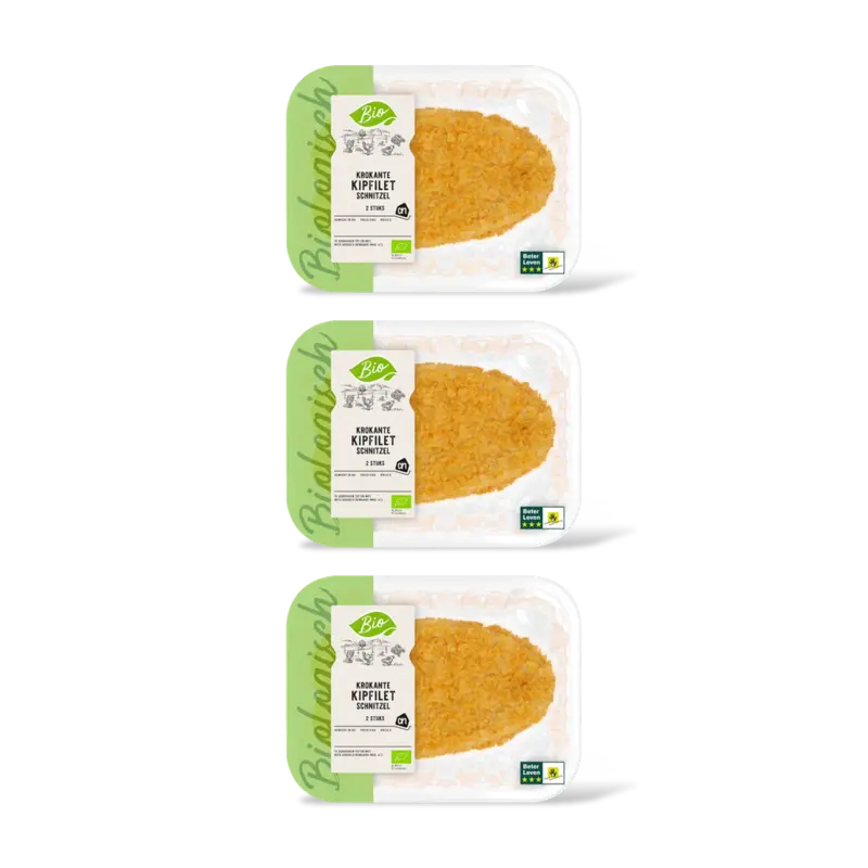 AH Biologisch Krokante kipfiletschnitzel 3-pack