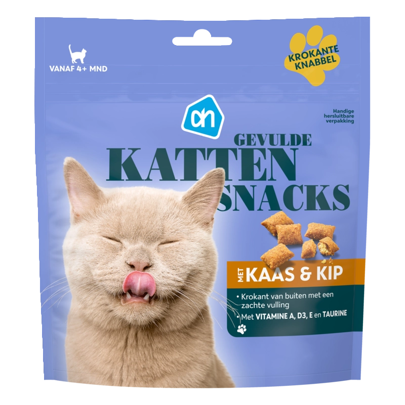 AH Gevulde kattensnacks met kaas & kip