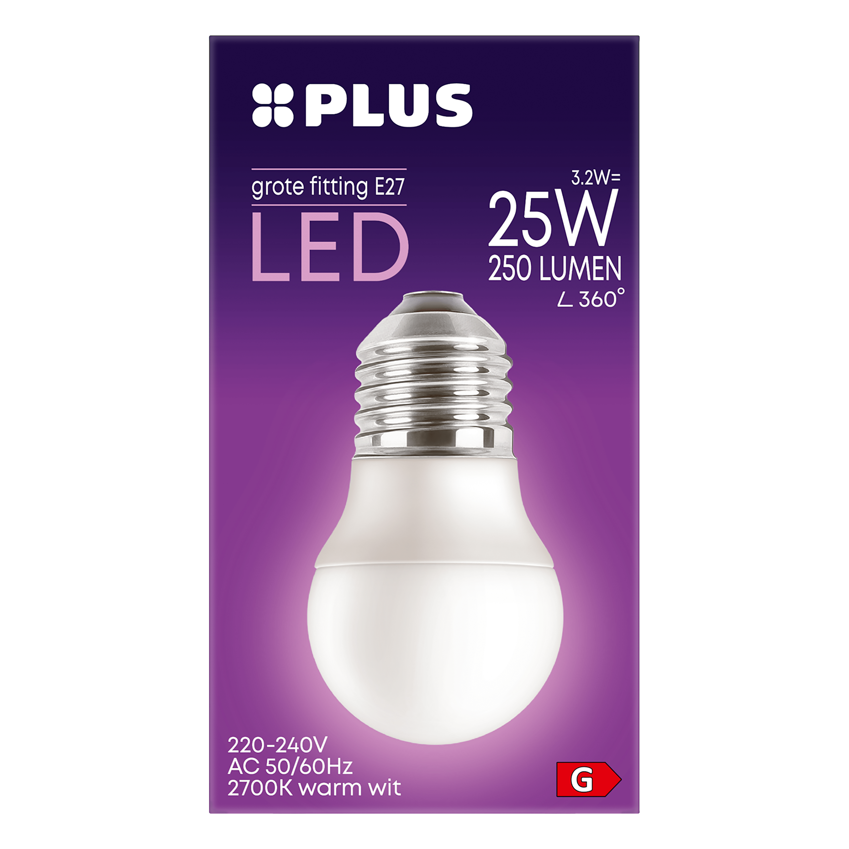 PLUS Lamp LED 25W Kogel grote fitting mat
