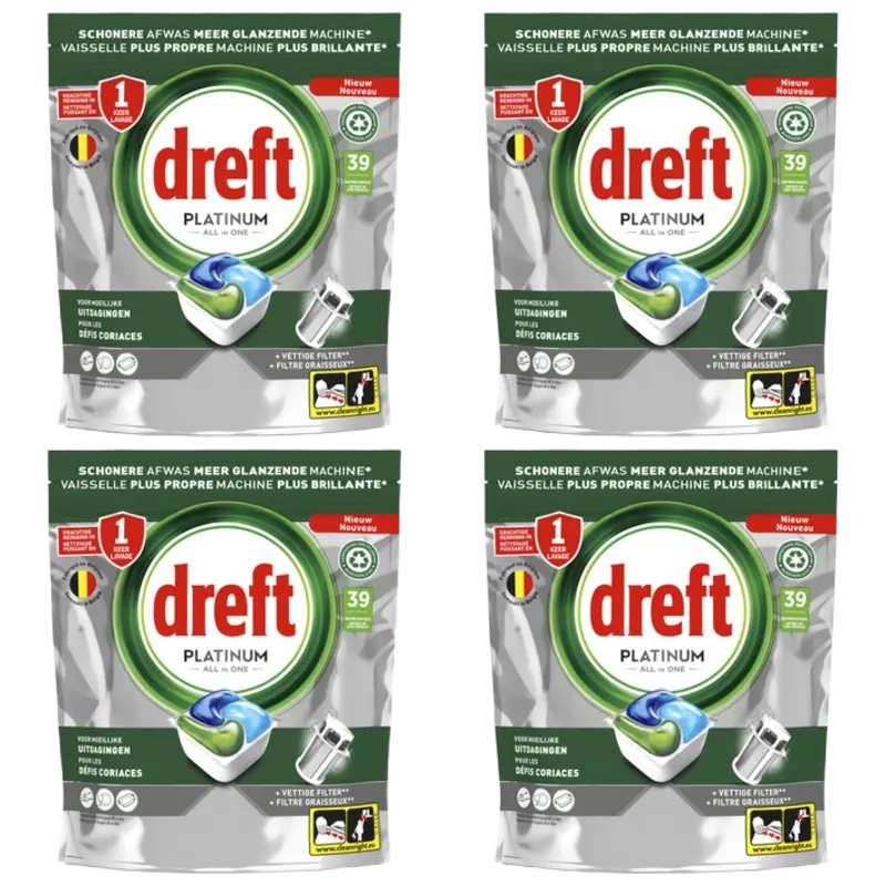 Dreft Platinum vaatwastabletten regular 4-pack