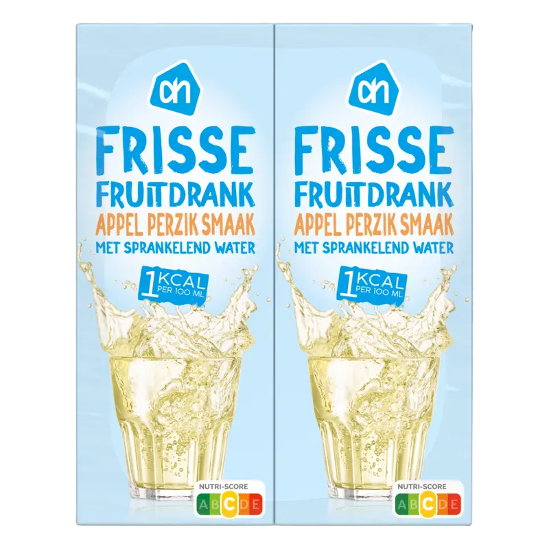 AH Frisse fruitdrank appel-perzik 1kcal