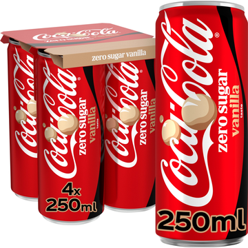Coca-Cola Zero Sugar Vanilla 4 x 250 ml