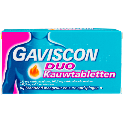 Gaviscon Kauwtabletten double action brandend maagzuur oprispingen
