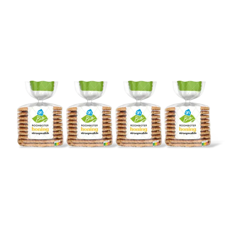 AH Biologisch Honing stroopwafels 4-pack