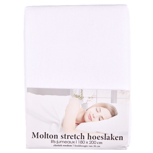 Molton stretch hoeslaken 180 x 200 cm