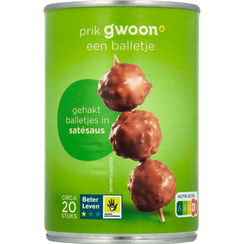 G'woon Gehaktballetjes in satesaus
