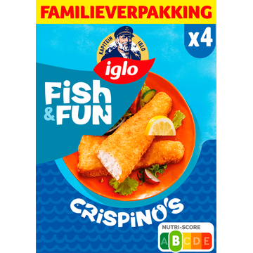 Iglo Fish & Fun Crispino's Familieverpakking 4 Stuks 300 g