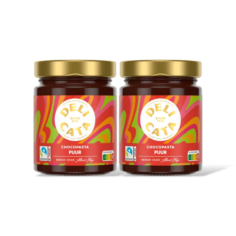 Delicata Chocoladepasta pure chocola 2-pack