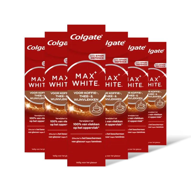 Colgate Max white voor koffie, thee wijnvlek 6pk