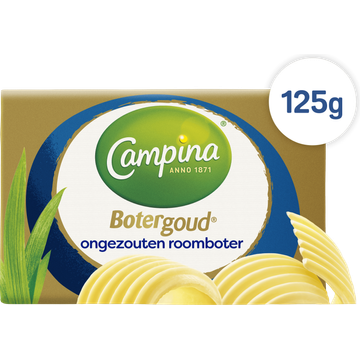 Campina Botergoud Ongezouten Roomboter Wikkel 125 g