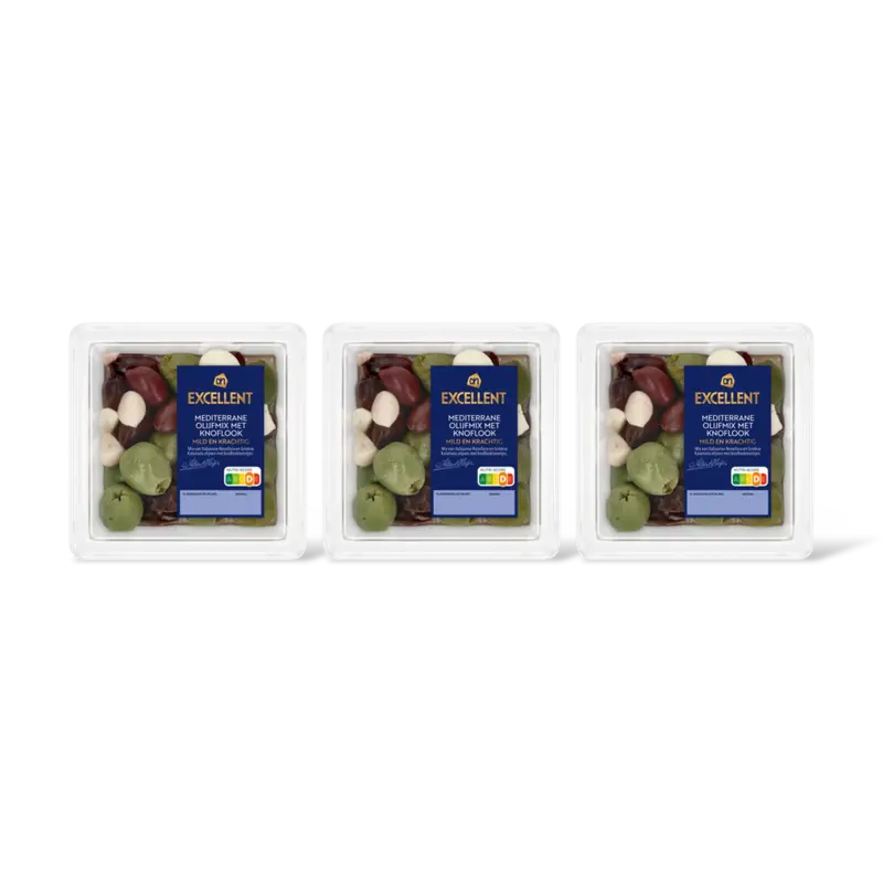 AH Excellent Mediterrane olijfmix met knoflook 3-pack