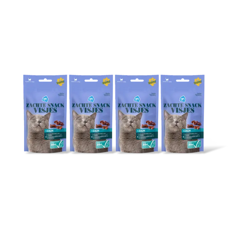 AH Zachte snack visjes met zalm 4-pack