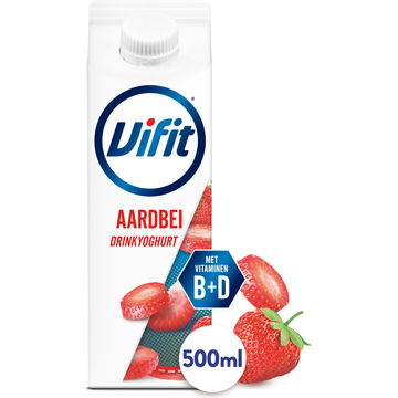 Vifit drinkyoghurt aardbei 500 ml