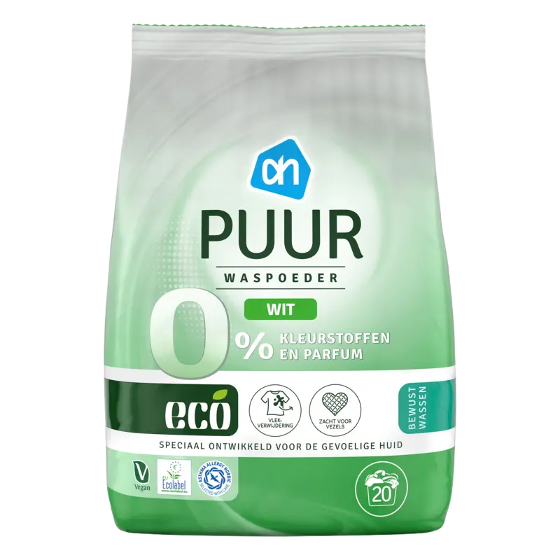 AH Eco Wasmiddel puur wit poeder
