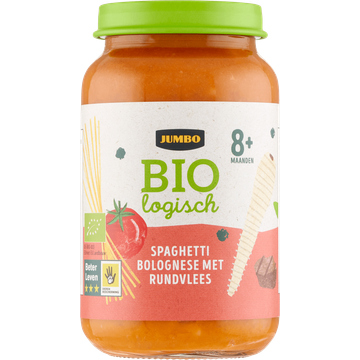 Jumbo Biologisch Babyvoeding Spaghetti Bolognese met Rundvlees 8+ Maanden 220 g