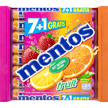 Mentos Fruit 7+1 Rollen 300 g