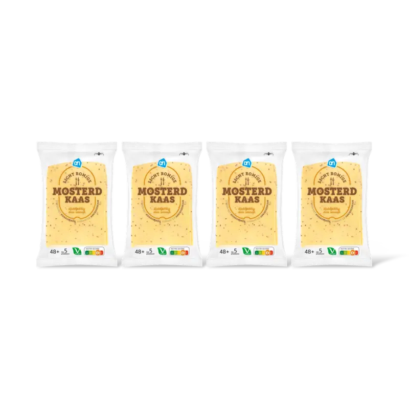 AH Licht romige mosterdkaas 48+ plakken 4pk