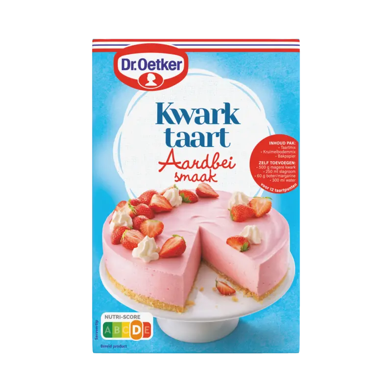 Dr. Oetker Kwarktaart aardbeismaak bakmix