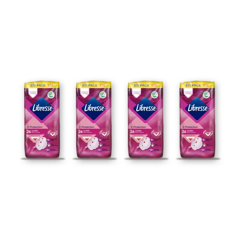 Libresse Ultra+ wings maandverband big pack 4pack