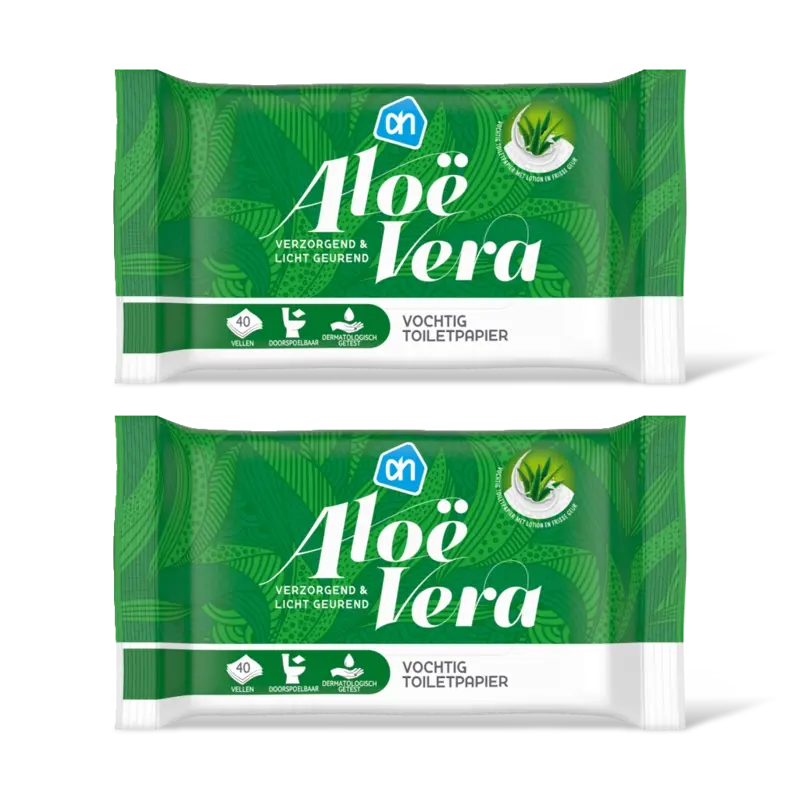 AH Vochtig toiletpapier alo vera 2-pack