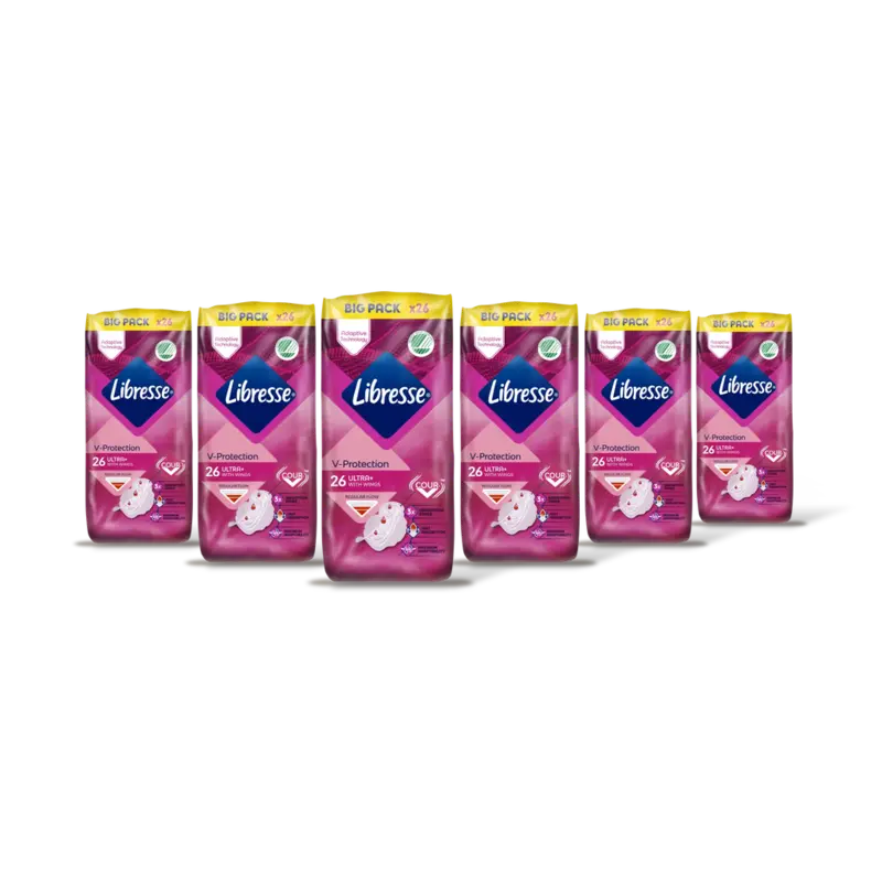 Libresse Ultra+ wings maandverband big pack 6pack