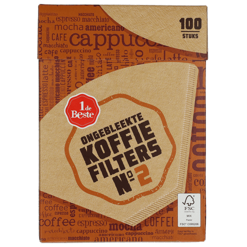 1 de Beste Koffiefilterzakjes nr. 2 ongebleekt