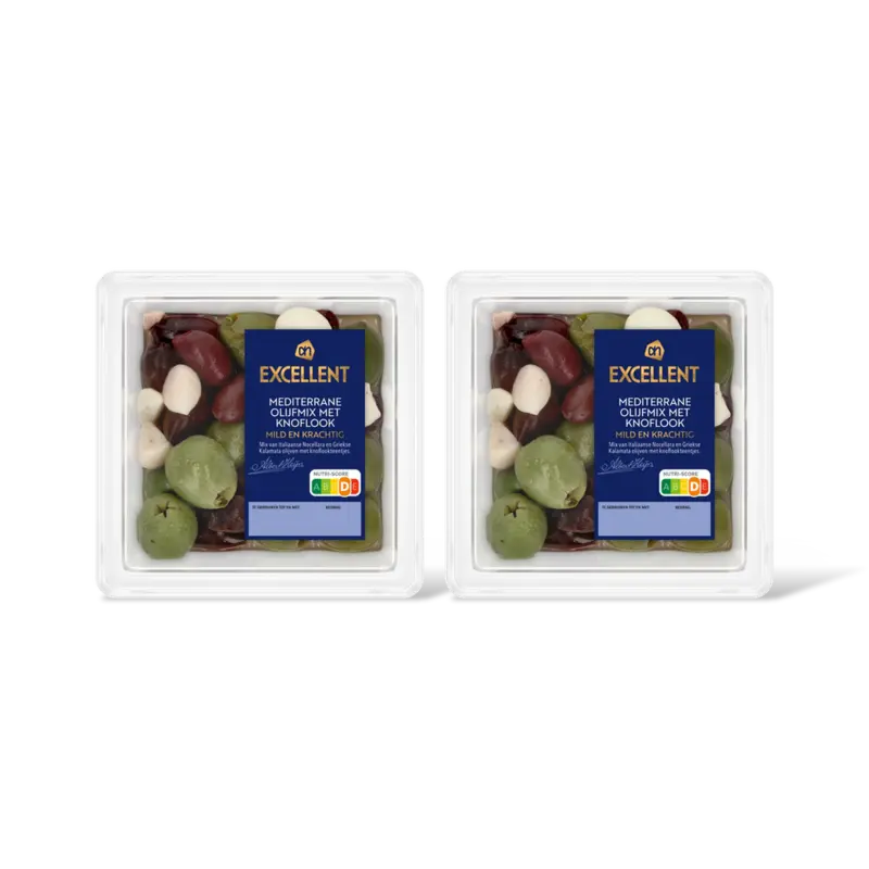 AH Excellent Mediterrane olijfmix met knoflook 2-pack
