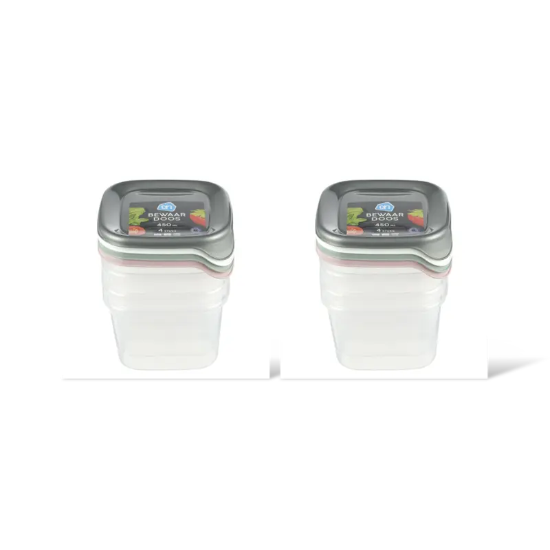 AH Bewaardoos 0.45 liter vierkant 2-pack