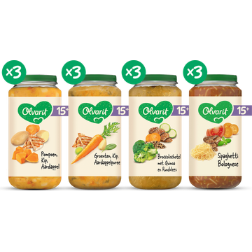 Olvarit 15+ Maanden Variatiemenu Maaltijd Versie 1 12 x 250g