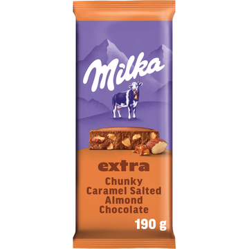 Milka Salted Almond Caramel Chocolade Tablet 190g