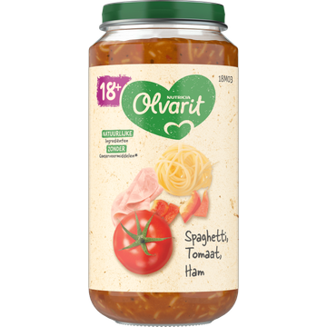 Olvarit 18+ Maanden Spaghetti Tomaat Ham 250g