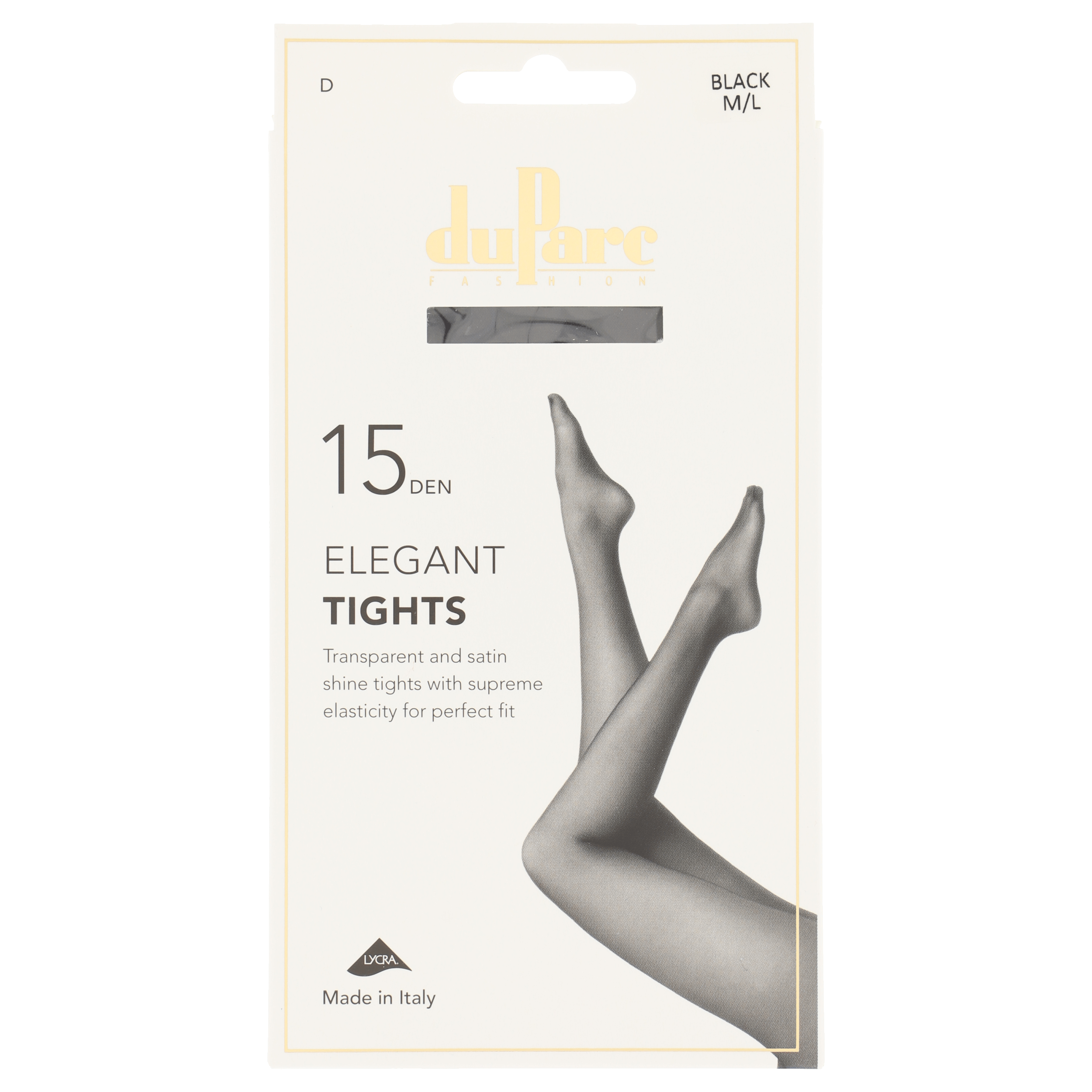 DuParc Panty Lycra 15D Satijnglans zwart ML