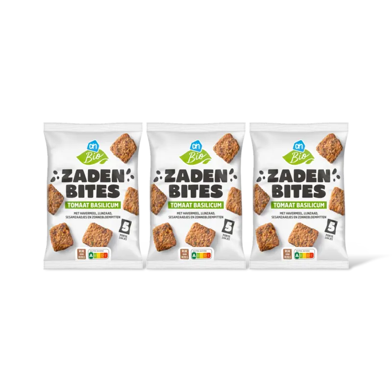 AH Biologisch Zaden bites tomaat basilicum bio 3-pack