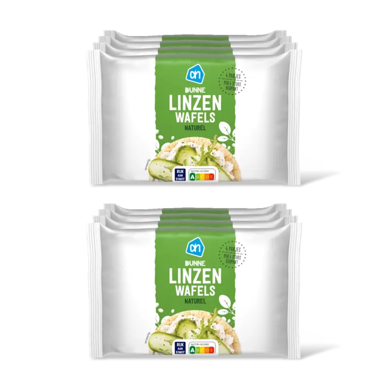 AH Dunne linzenwafels naturel 4-pack 2-pack