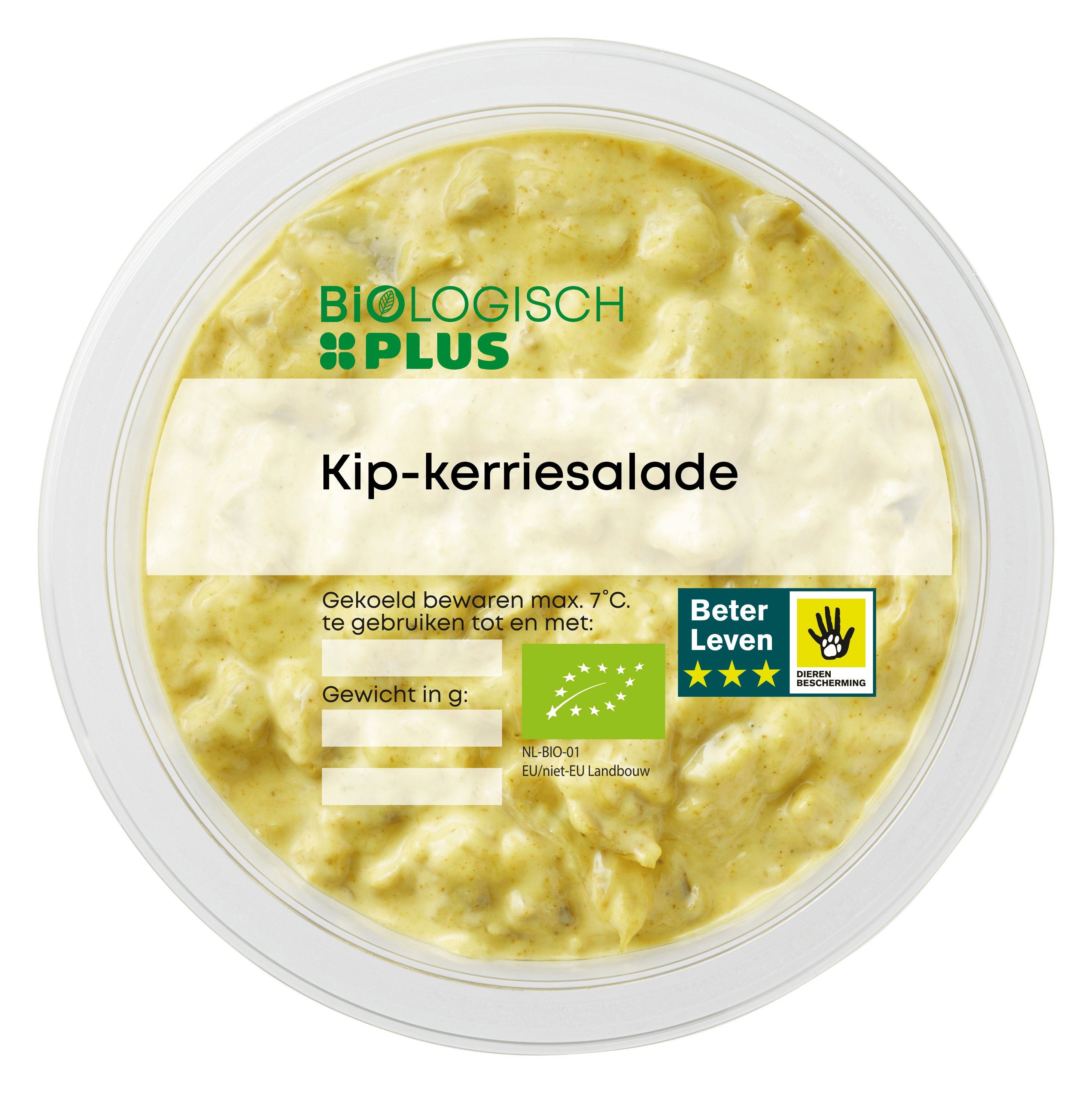 Biologisch PLUS Kip-kerriesalade