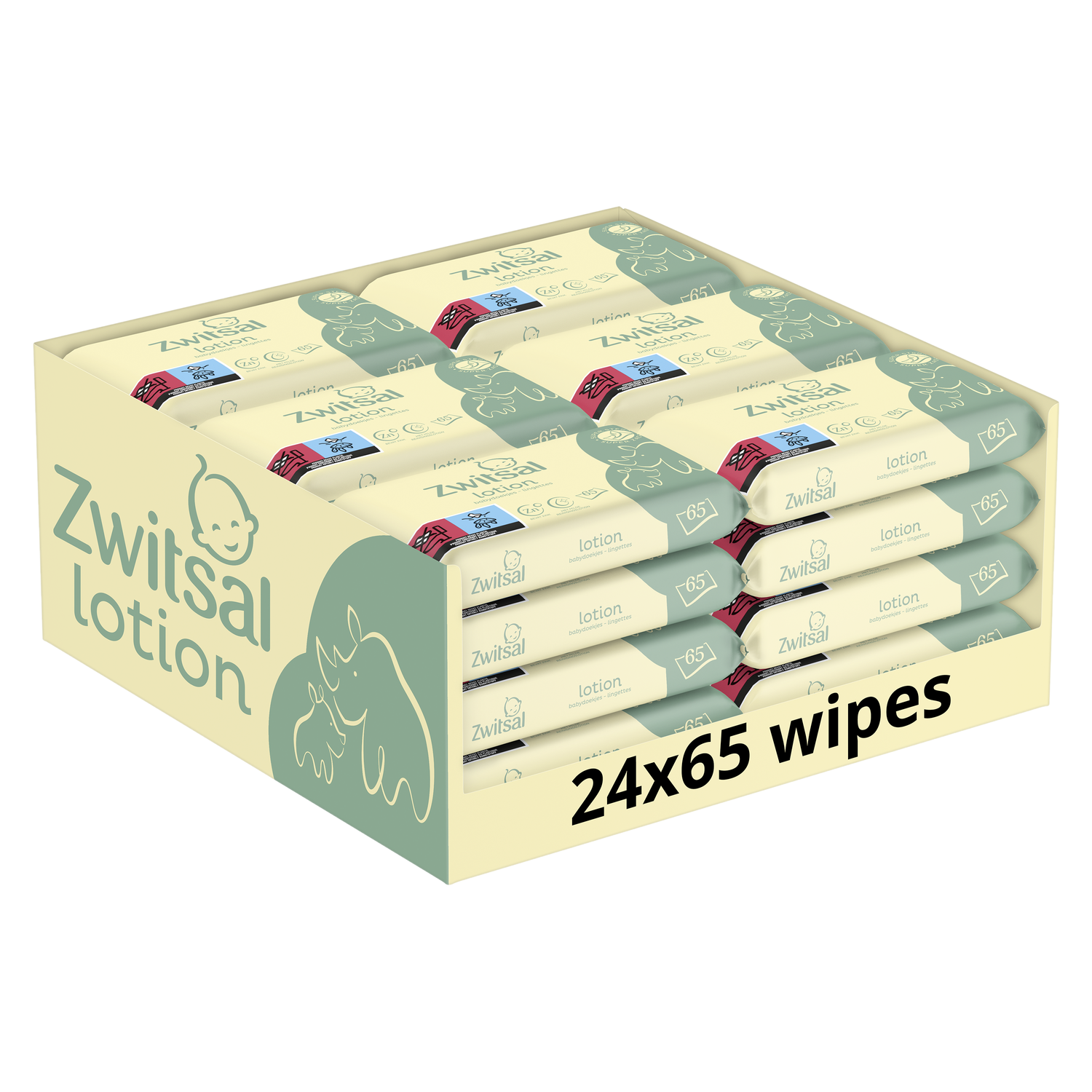 Zwitsal Lotion Billendoekjes Megabox 24x65 (1560 stuks)