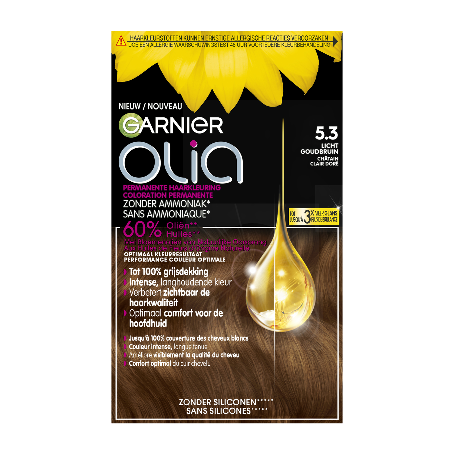 Garnier Olia Permanente Haarverf 5.3 Licht Goudbruin