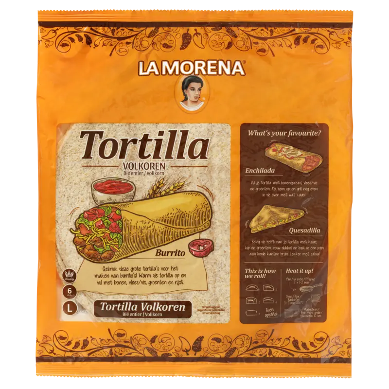 La Morena Volkoren tortilla wraps large