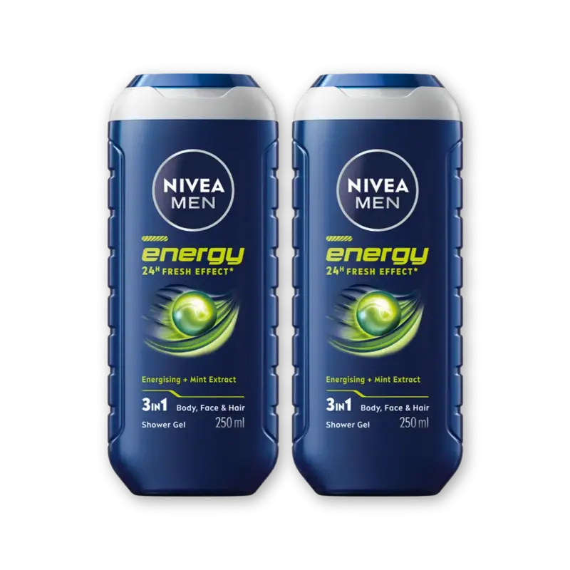 NIVEA Men energy douchegel 3-in-1 met mint 2pk
