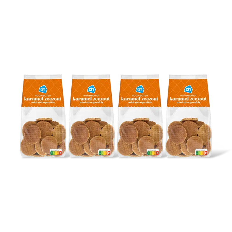 AH Stroopwafel mini karamel zeezout 4-pack