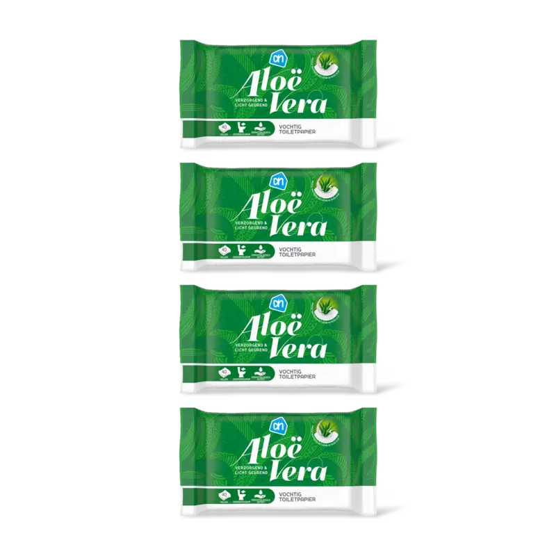 AH Vochtig toiletpapier alo vera 4-pack