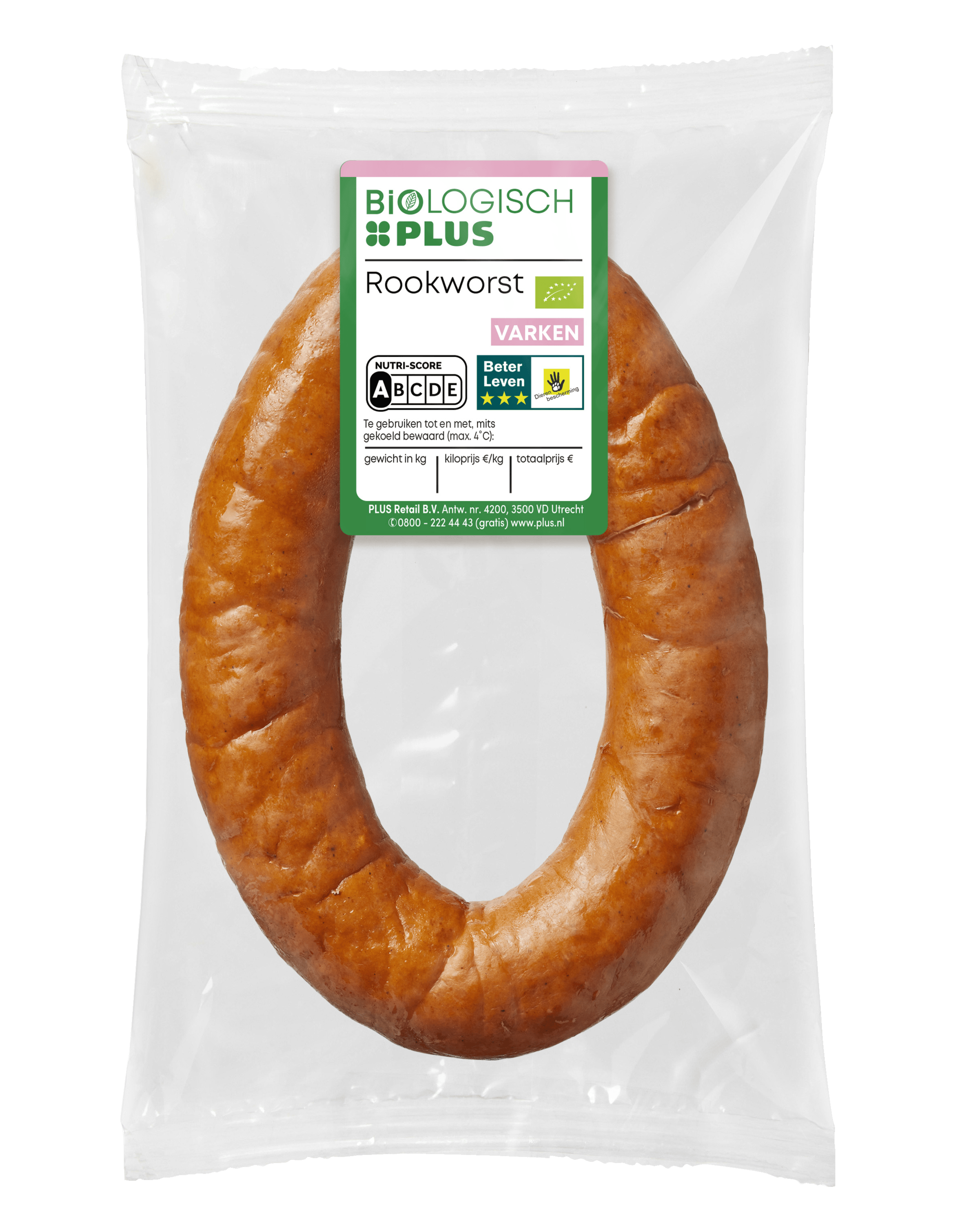 Biologisch PLUS Bio rookworst