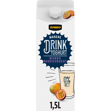 Jumbo Magere Drinkyoghurt Mango Passievrucht 0% Vet 1,5 L