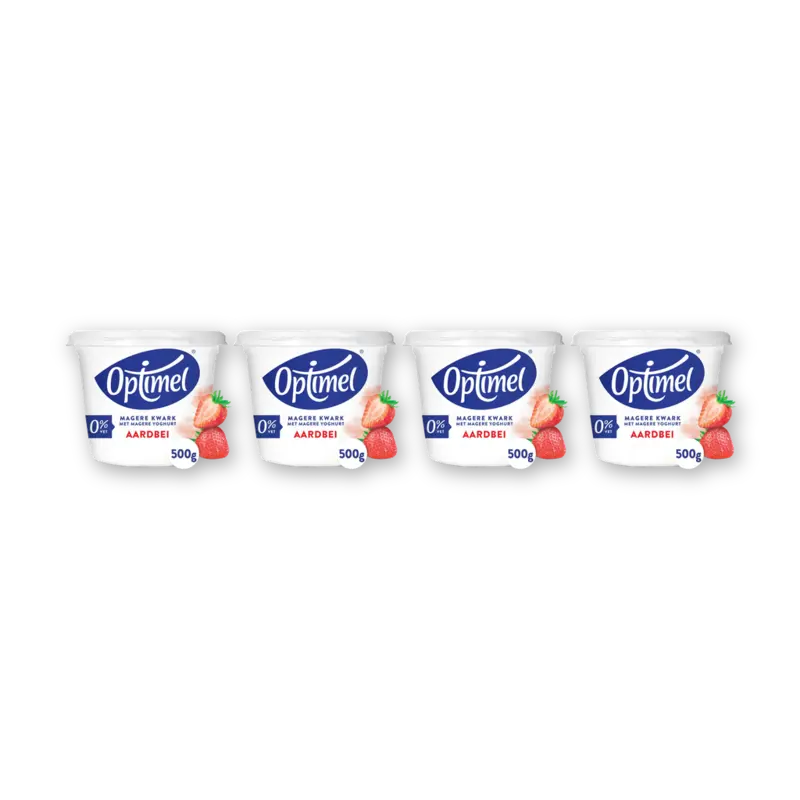 Optimel Magere kwark aardbei 4-pack