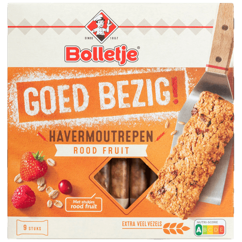 Bolletje Goed bezig stevige reep rood fruit 9 stuks