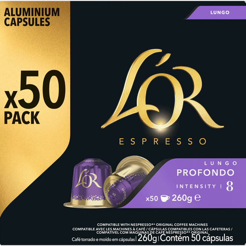 L'OR Koffiecups lungo profondo sterkte 8