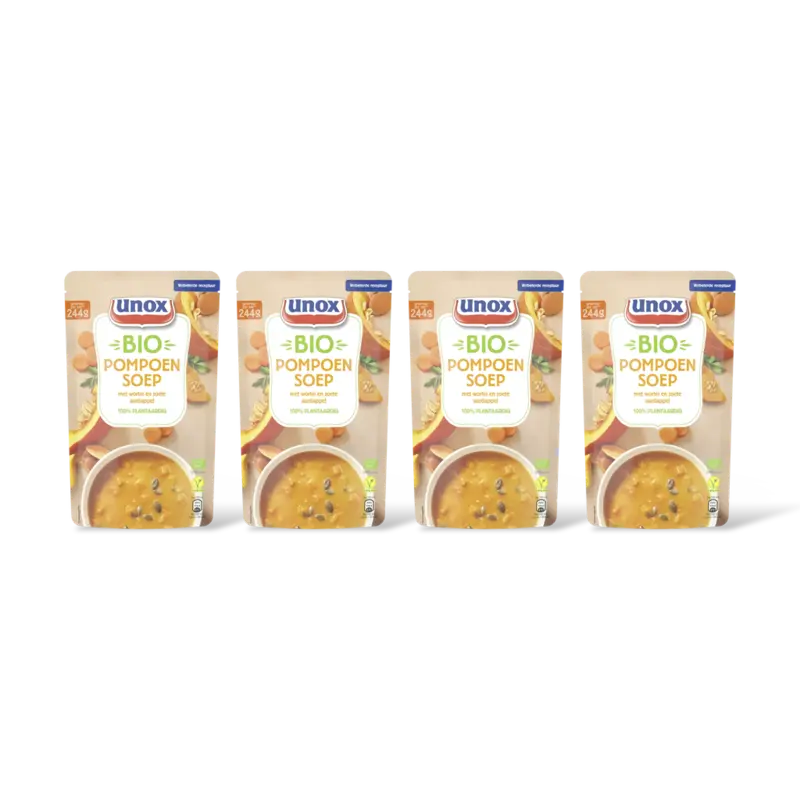 Unox Biologische pompoen soep 4-pack