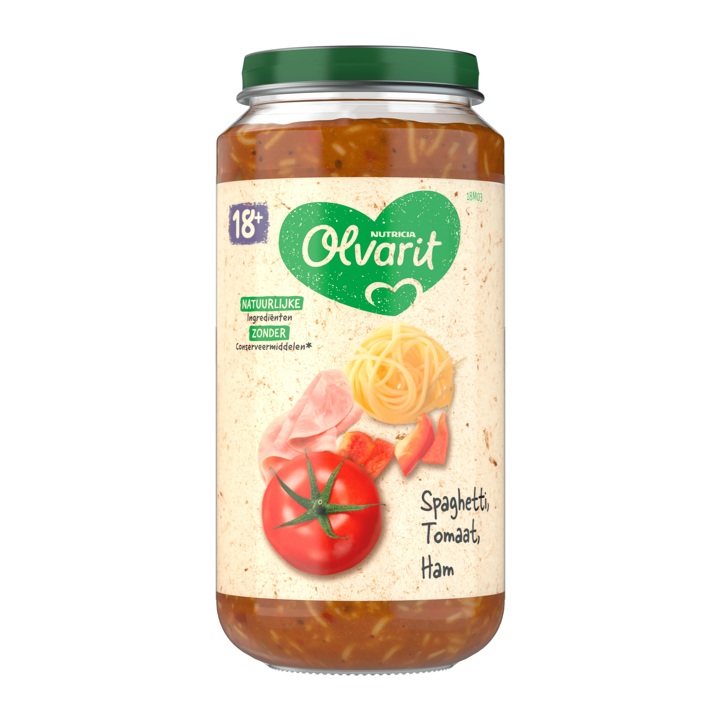 Olvarit 18+mnd Spaghetti Tomaat Ham